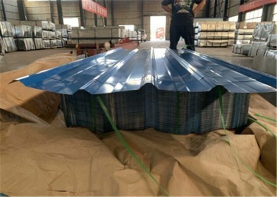 satın almak 0.45mm DX51D Z120 PE Endüstriyel ve Konut Çatısı için RAL9002 önceden boyanmış dalgalı çatı levhası online manufacture